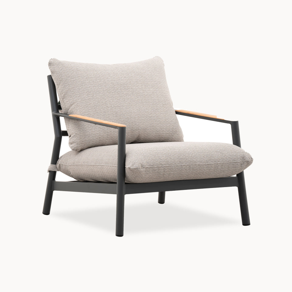 Monti Aluminium 3 Piece Lounging Set in Graphite Grey