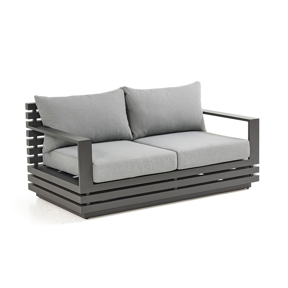 Aluminium Lounging 2 Seat Sofa in Graphite Grey
