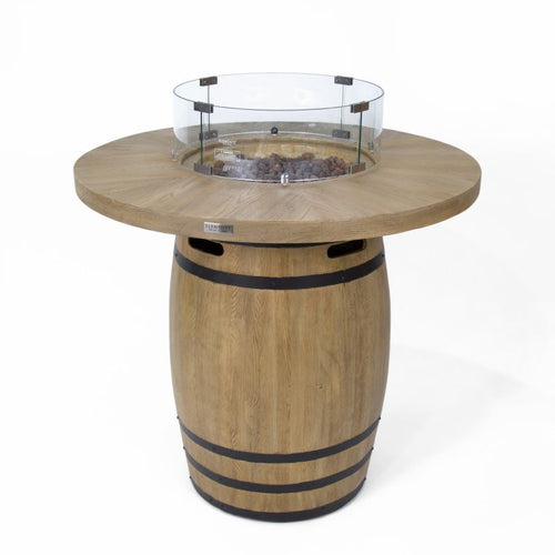 Elementi Lafite Outdoor Concrete Barrel Fire Table – Brown