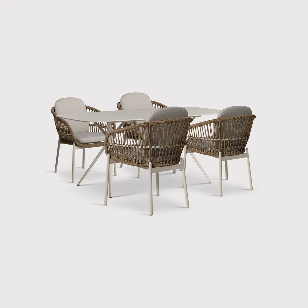 Beige Sintered Stone Garden Dining Set