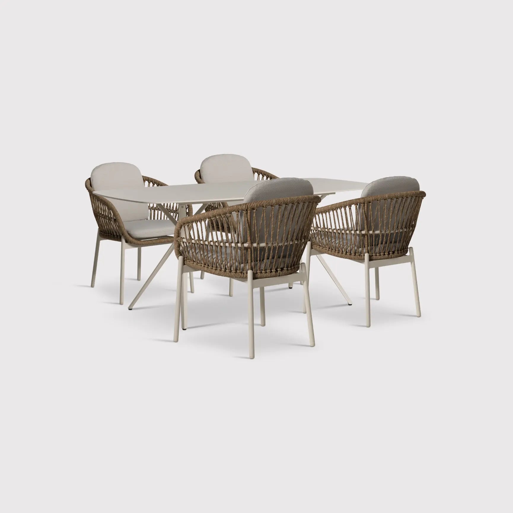 Beige Sintered Stone Garden Dining Set