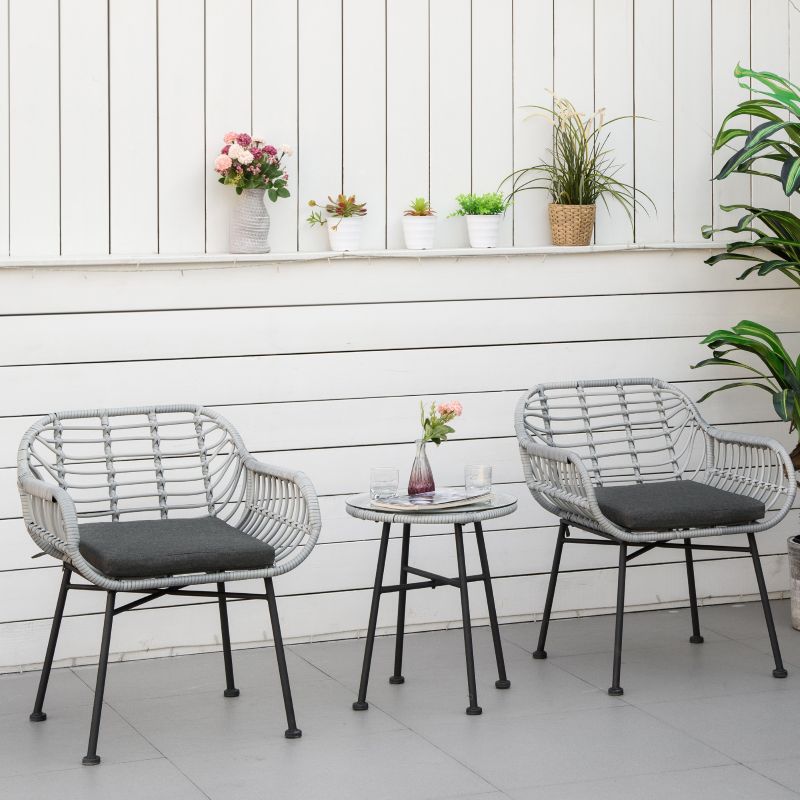 Outsunny Outdoor 3-Piece Patio Set – Cream White