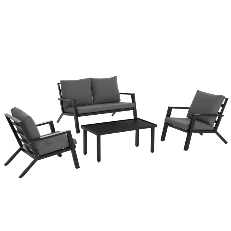 Outsunny 4-Piece Outdoor Furniture Set – Dark Grey