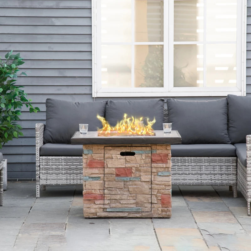 Outsunny 32" x 32" Outdoor Propane Fire Pit Table