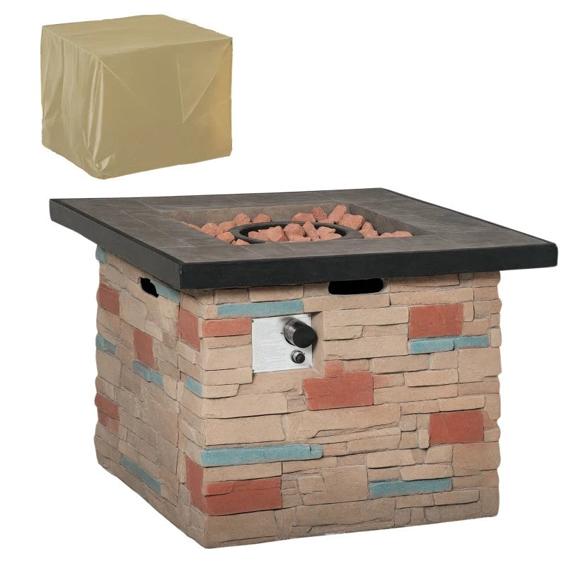 Outsunny 32" x 32" Outdoor Propane Fire Pit Table