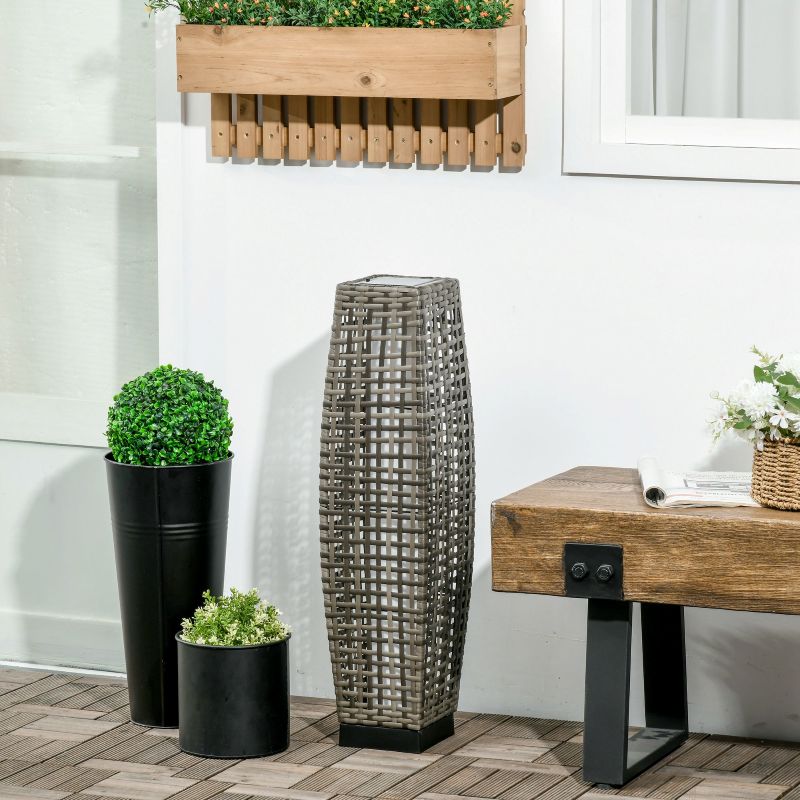 Outsunny Solar Outdoor Floor Lamp – Grey